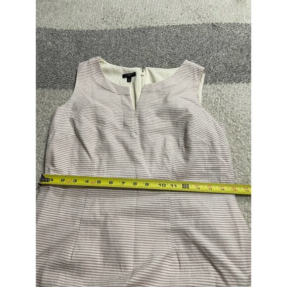 Talbots Womens Size 8P Striped Split Neck Sleeveless Sheath Dress Cream Red Blue - Picture 3 of 13